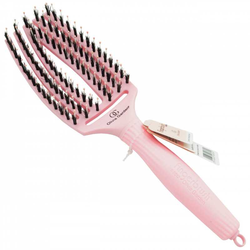 Olivia Garden Finger hairbrush Combo Brush Pastel Pink