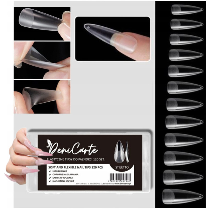 Deni Carte Tipsy Flexible Stiletto 120szt