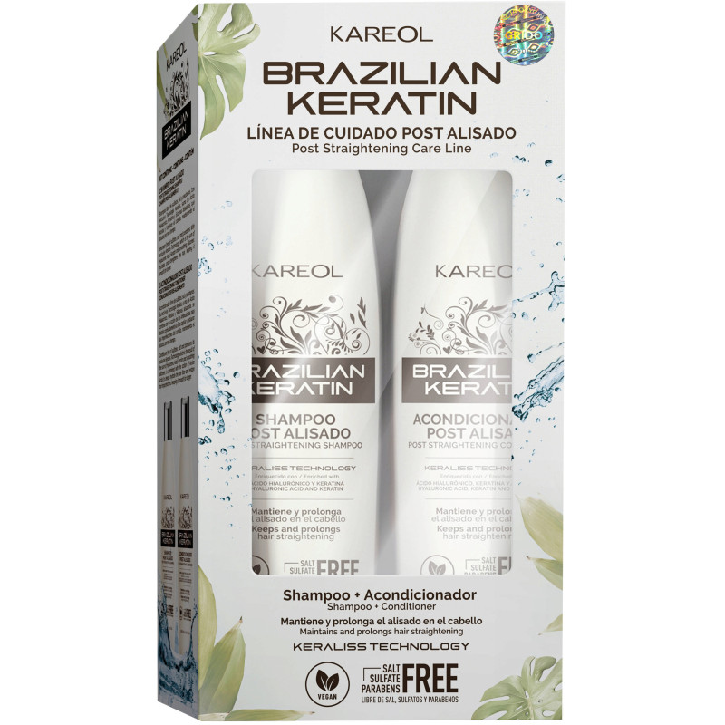 Kareol Brazilian Keratin Post Kit - Shampoo + Conditioner, 2x300