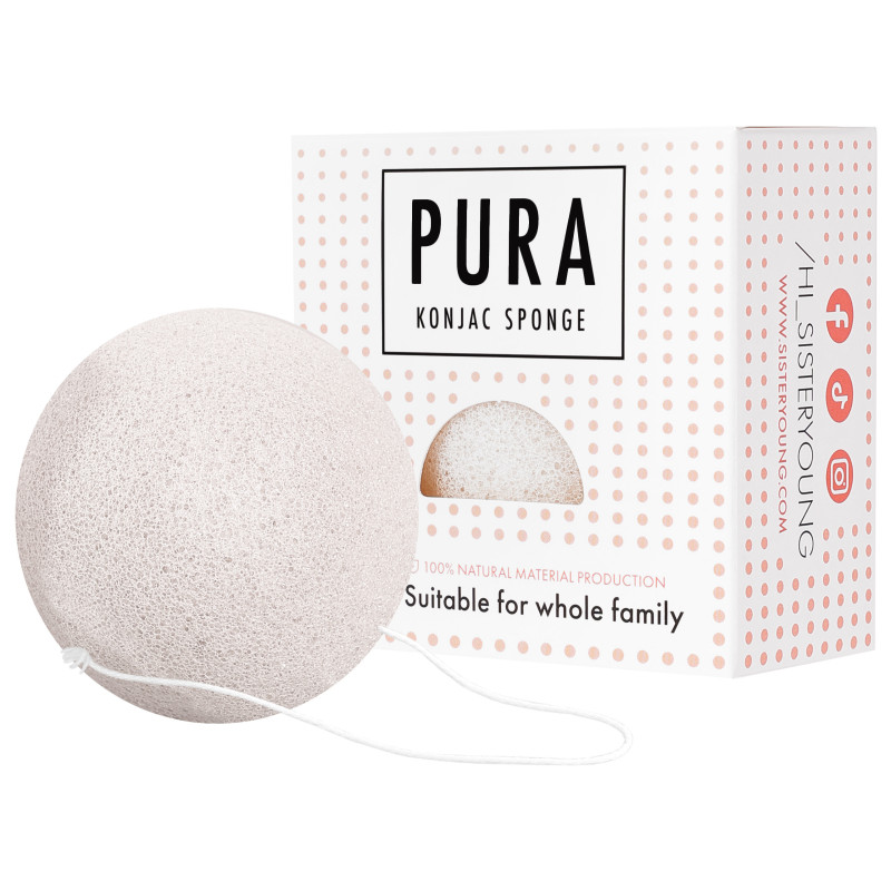 Pura Konjac Sponge Sister Young - ecological face wash sponge