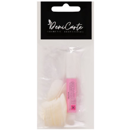 DeniCarte Nail Tips In Milk Shade, Almond-Shaped, 24 pcs