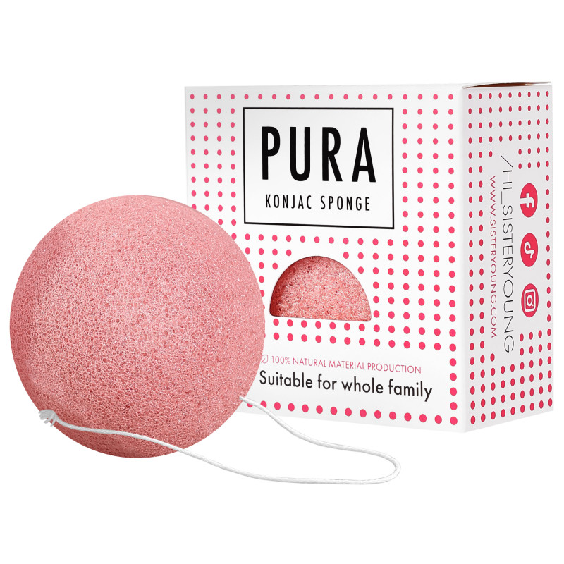 Pura Konjac Sponge Sister Young - ecological face wash sponge