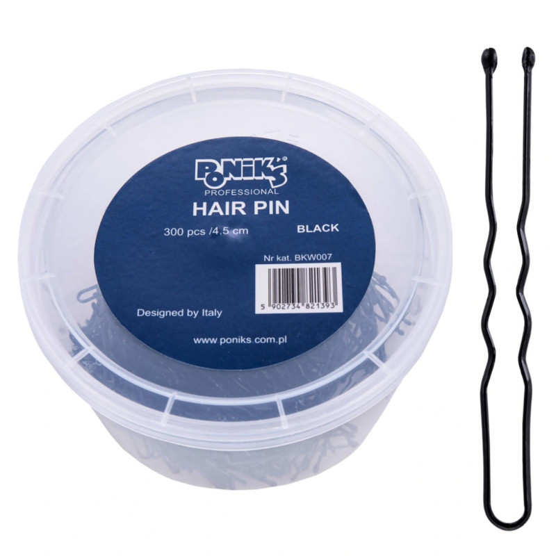 Poniks Hairdresser's Hair Pins Black 4.5cm, 300pcs