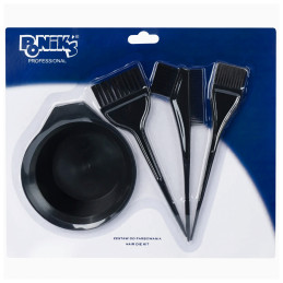 Poniks Hair Colouring Set - Bowl with Measuring Cup + 3 Brushes