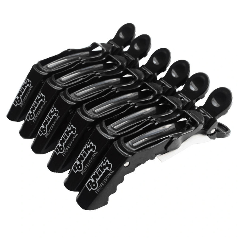 Poniks Hairdressing Clips 6pcs, Black