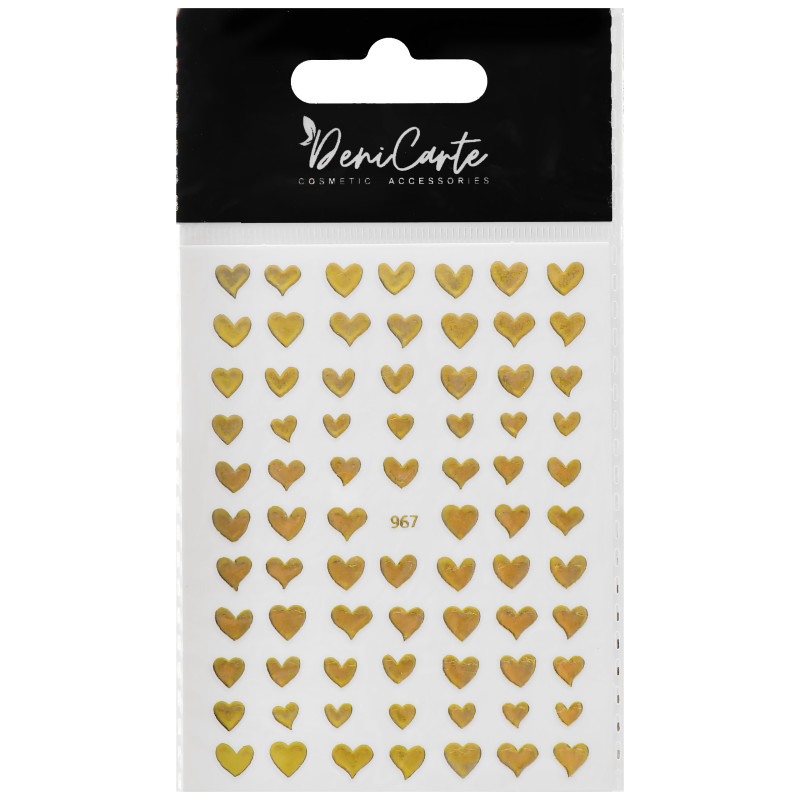 DeniCarte Self-adhesive Hearts Nail Stickers - Gold