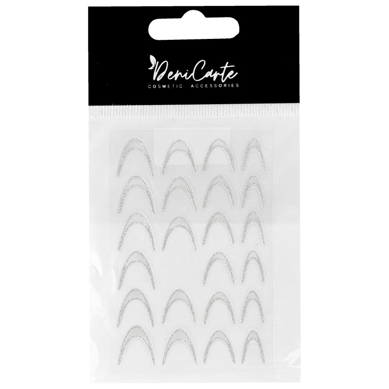DeniCarte Glitter Nail Stickers - Silver French