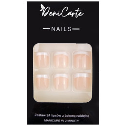 DeniCarte White French Toenails 24 pcs.
