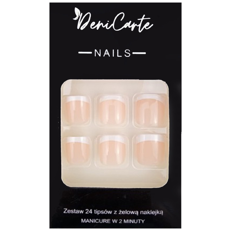 DeniCarte White French Toenails 24 pcs.