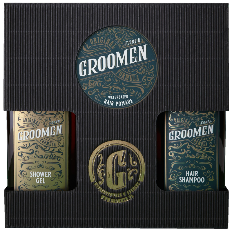 Groomen Earth Body&Hair Set – Body Wash, Shampoo and Hair Pomade, 2x300ml+120g