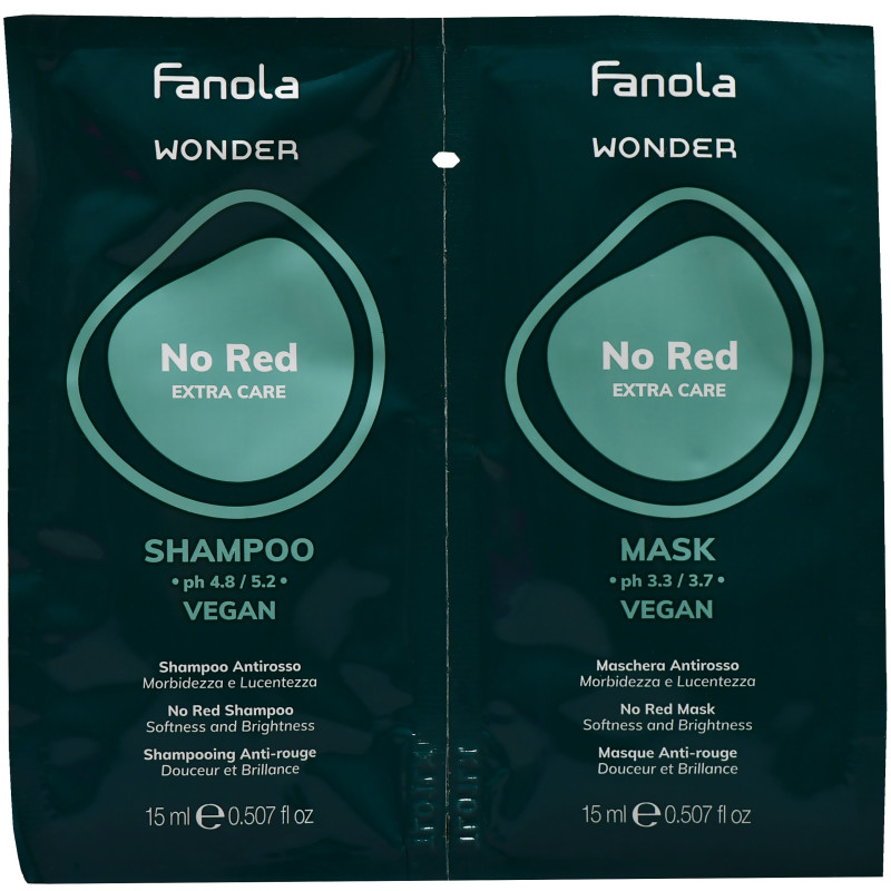 Fanola Wonder No Red Shampoo and Mask Set 2x15 ml