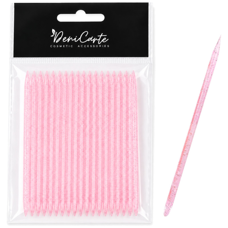 DeniCarte Glitter Cuticle Sticks Pink 50 pcs