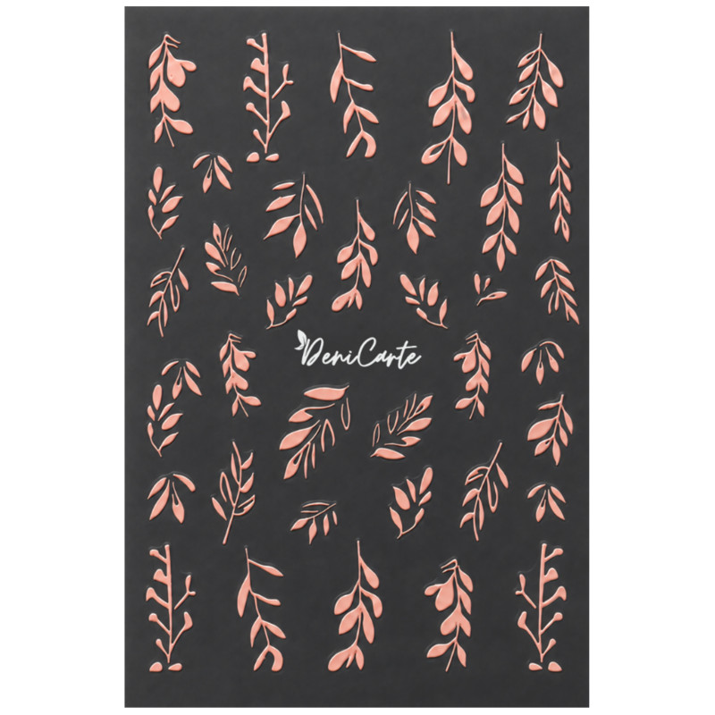 DeniCarte Nail Stickers Rose Gold Autumn Leaves