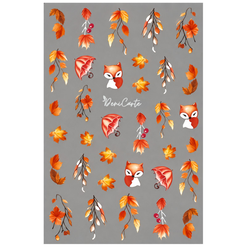 DeniCarte Nail Stickers Autumn Fox & Twig