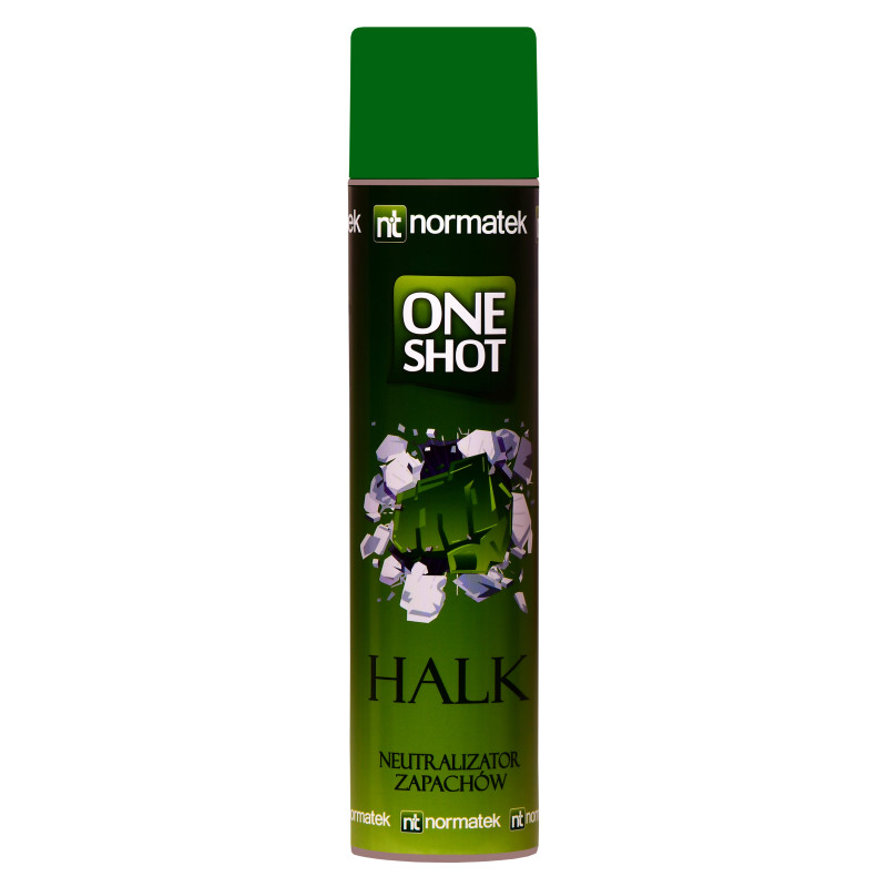 Normatek One Shot Halk – skoncentrowany odświeżacz powietrza i neutralizator zapachów w aerozolu, 600 ml