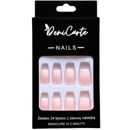 DeniCarte Medium Square Ombre Nail Tips Size L