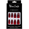DeniCarte Almond Cat Eye Nail Tips Red Size L