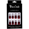 DeniCarte Oval Cat Eye Nail Tips Red Size L