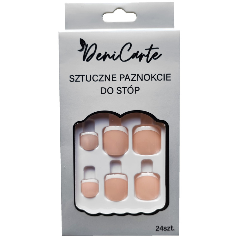 DeniCarte French Toe Nail Tips Nude Size L